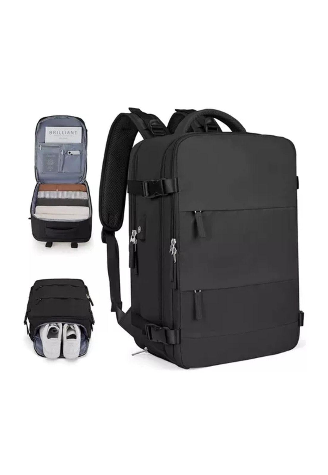 Mochila de viaje de cabina para avión, impermeable con USB, color celeste-2