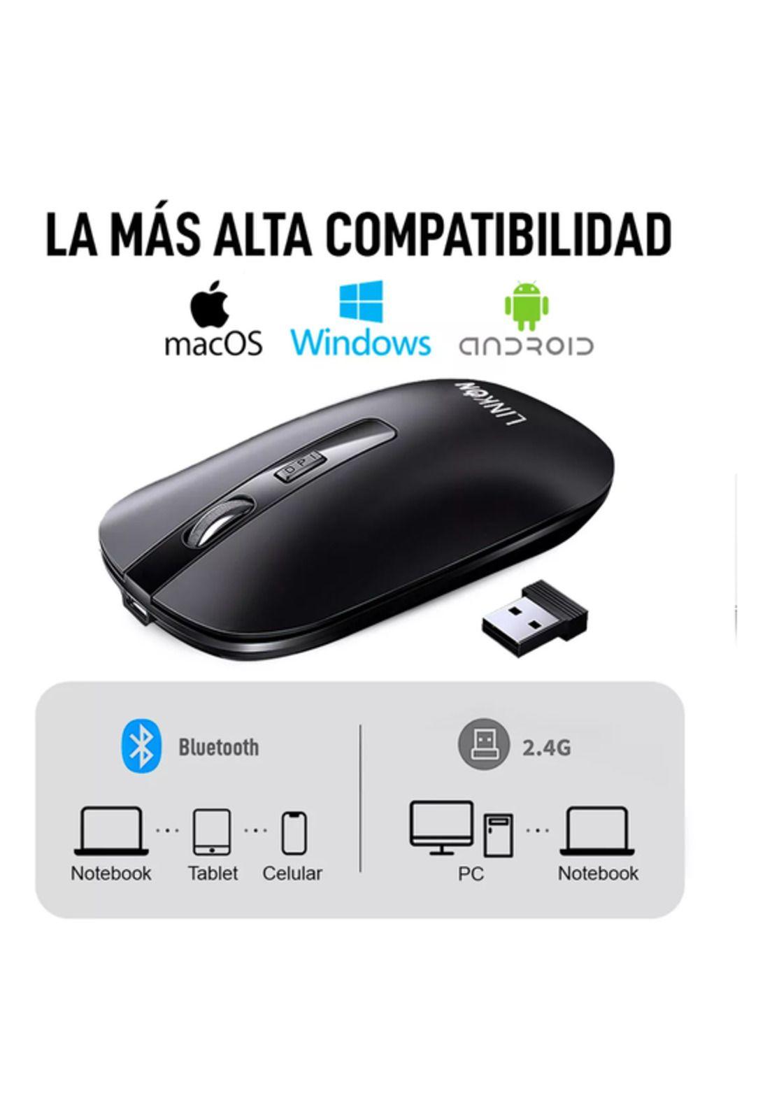 Mouse Inalámbrico Linkon DUALMOU1 Negro-5