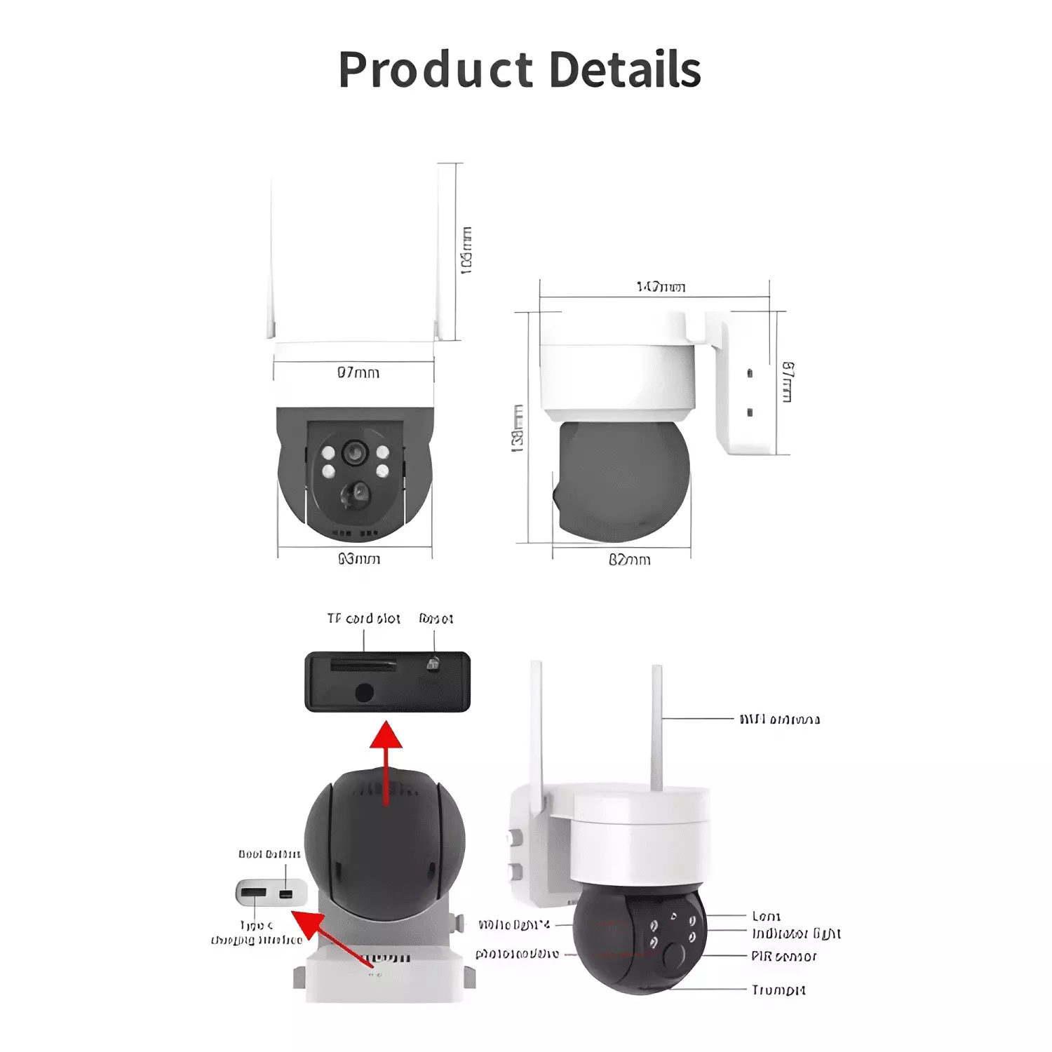 Camara Solar de Seguridad Wifi Exterior Hd 1080p 360 Icsee-4