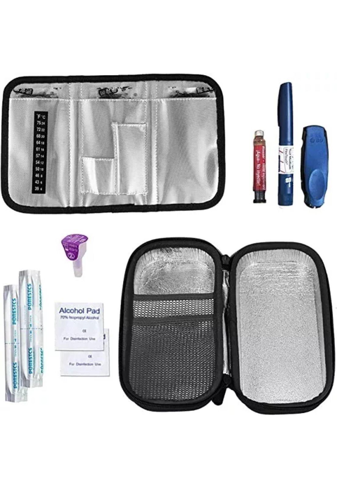 Bolso cooler para insulina diabéticos, incluye 4 hielos-4