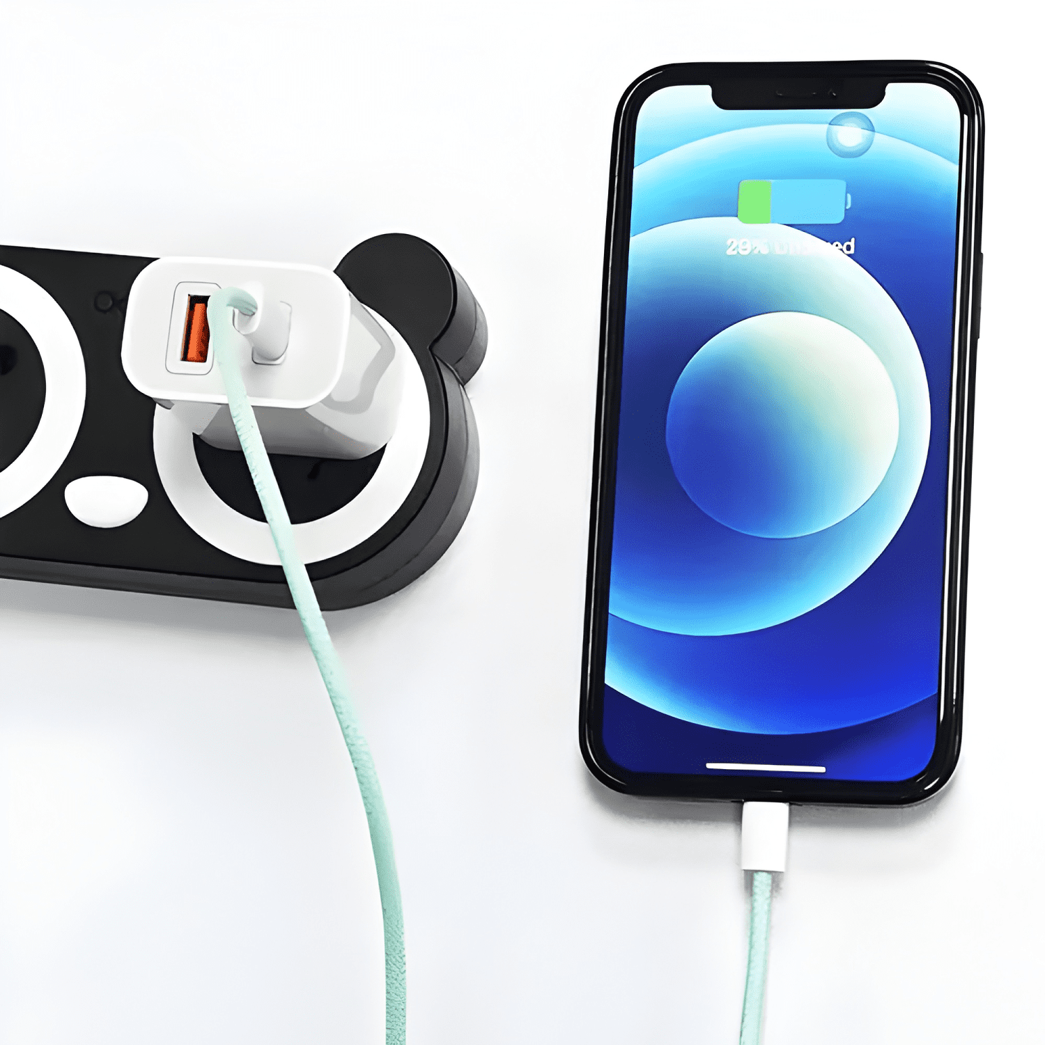 Cable USB tipo c carga rápida nylon trenzado para iphone 2mt-4