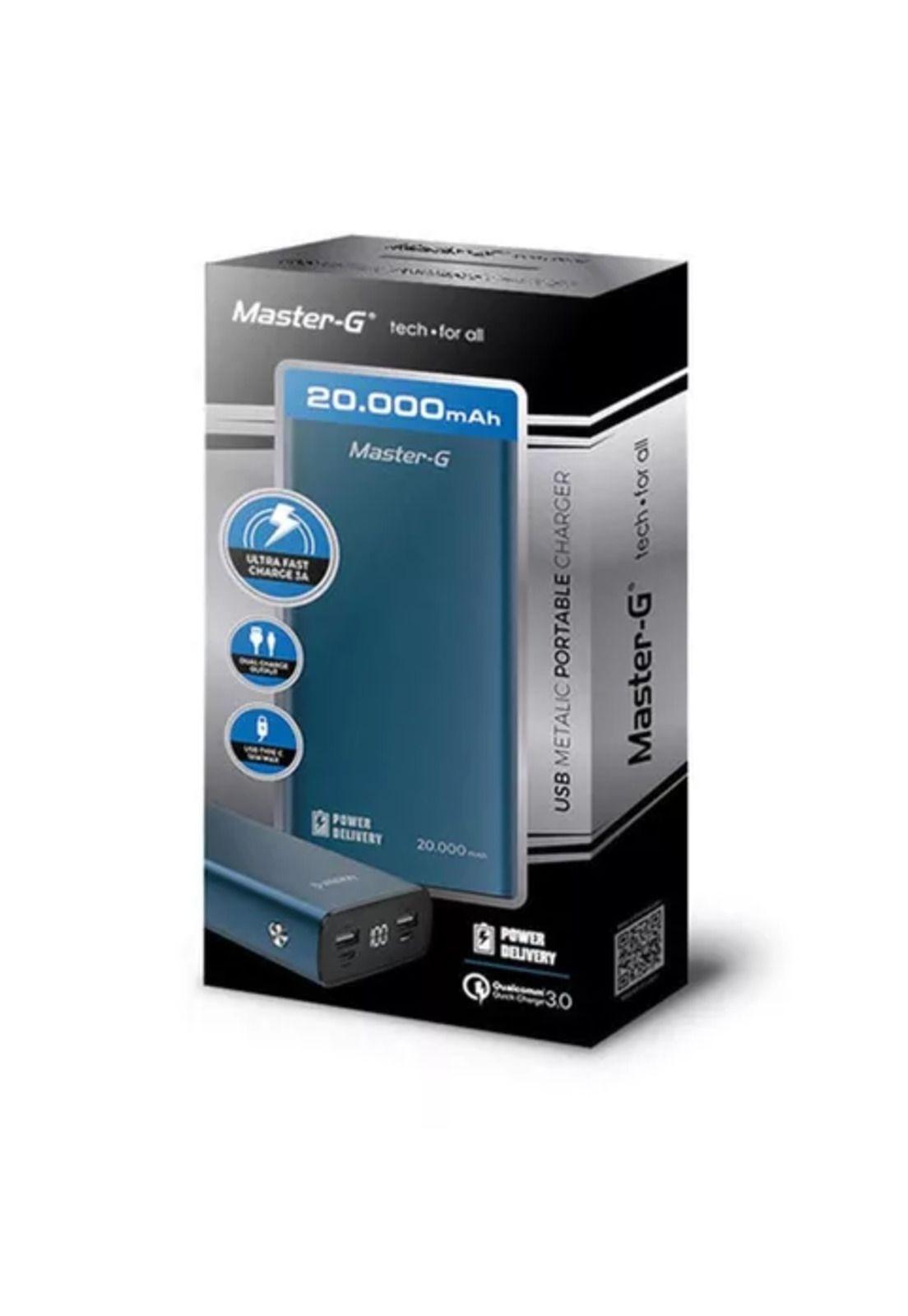 Batería externa power bank Master-G 20,000 mAh, power delivery, azul-6