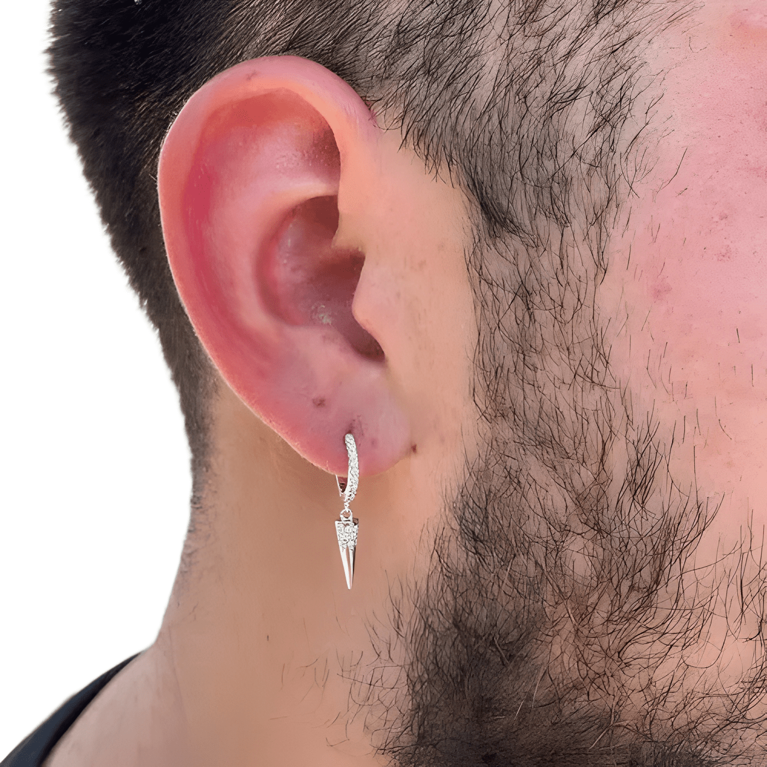 Aros Argollas Plata 925 Con Oro Hombre Y Mujer Blanco-0