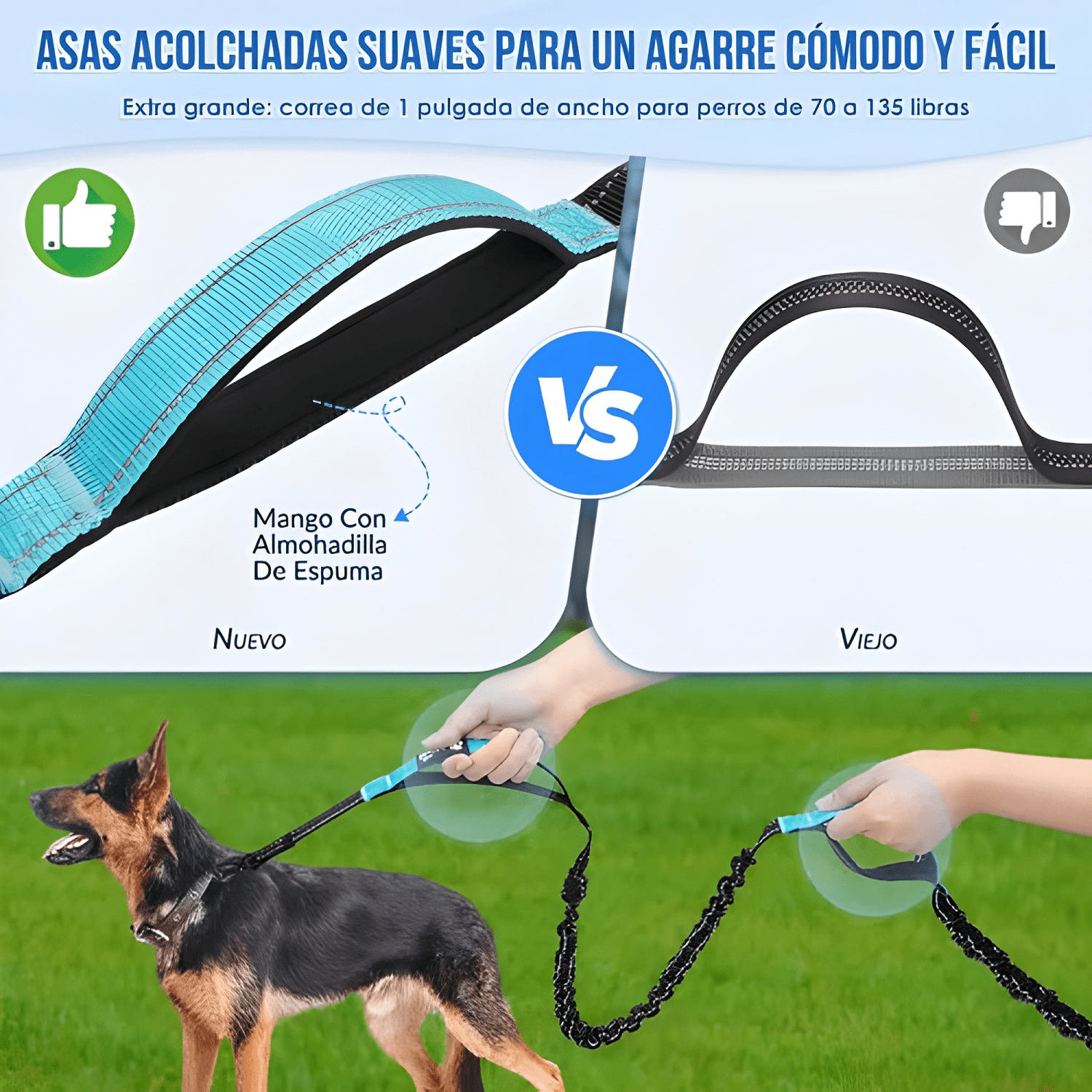 Correa manos libres perro con extraíble riñonera cremallera-3
