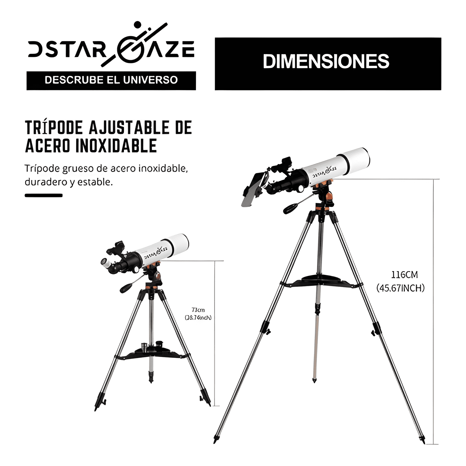 Telescopio Astronómico Profesional 50080m Blanco-2