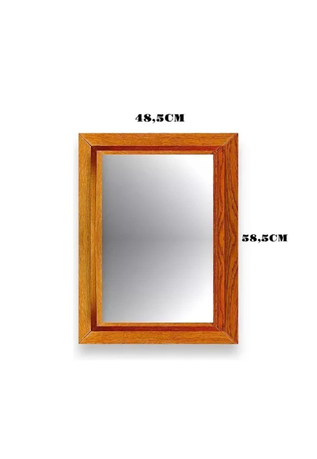 Espejo de Pared Decorativo Diseño Madera Color Marco Marrón Oscuro-1
