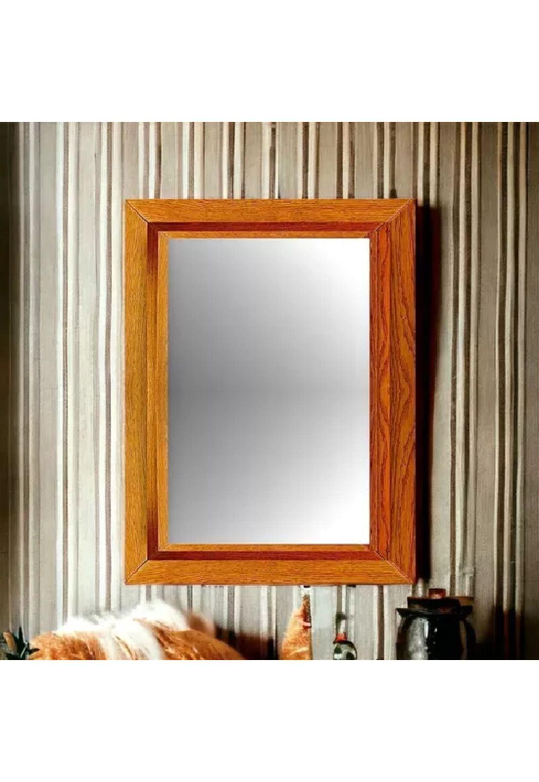 Espejo de Pared Decorativo Diseño Madera Color Marco Marrón Oscuro-2