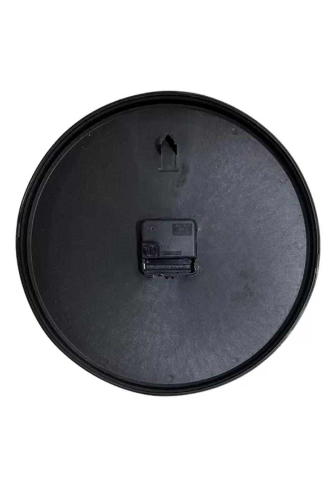 Reloj de pared metal decoración moderno 30cm silencioso estructura negra-2