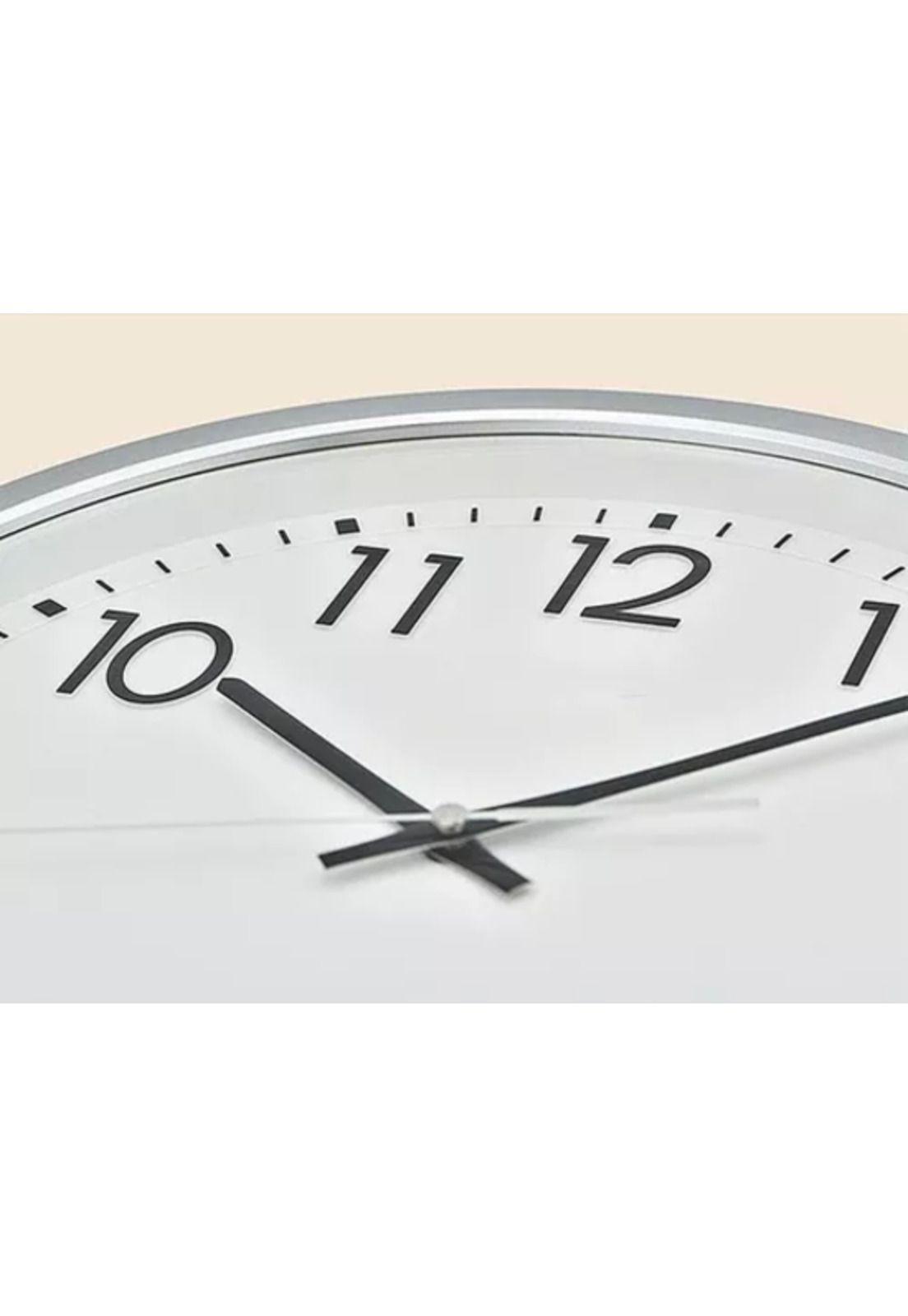 Reloj de pared metal decoración moderno 30cm silencioso estructura negra-3