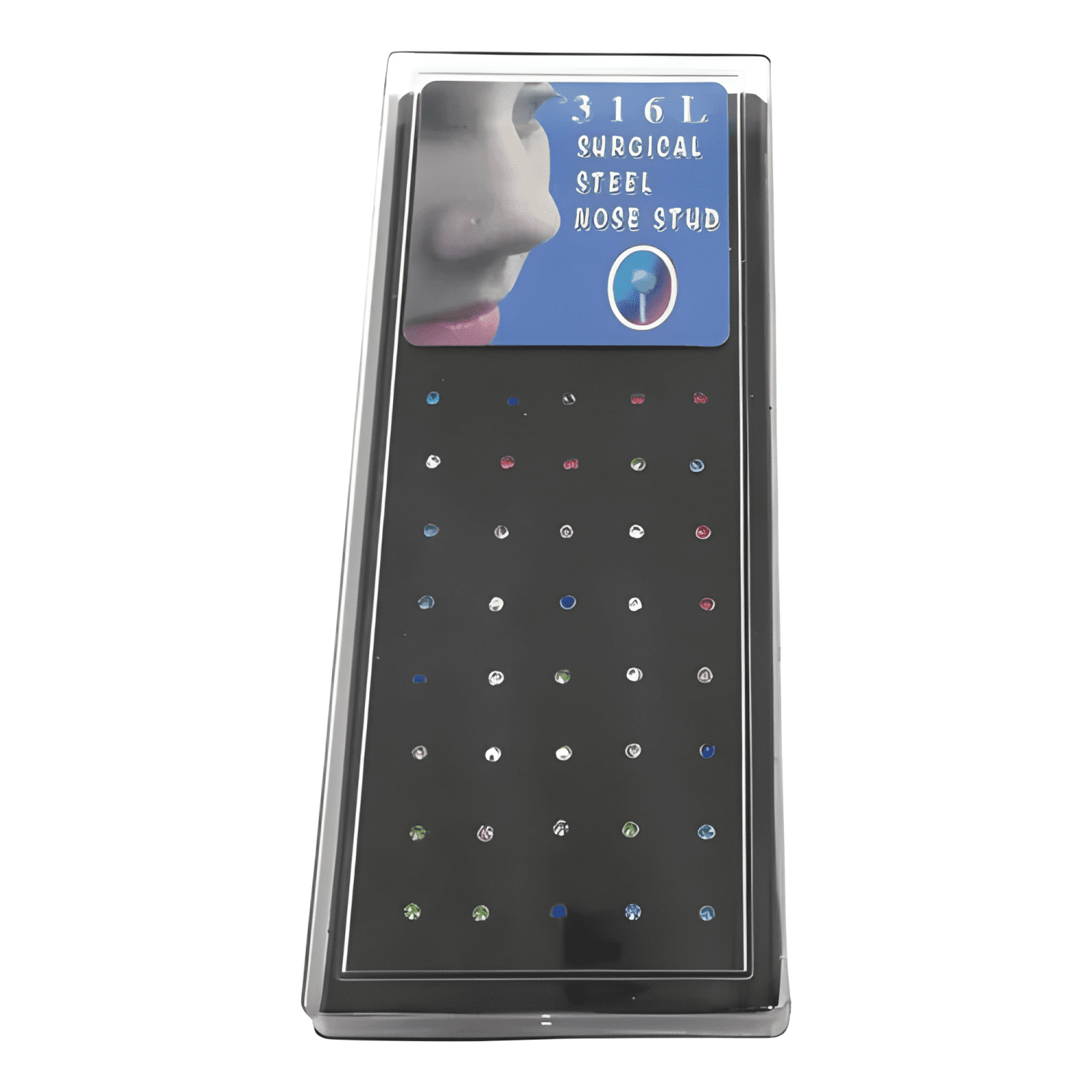 Aro Punto Nariz Piercing Acero Set 40 Unidades Mix Colores-2