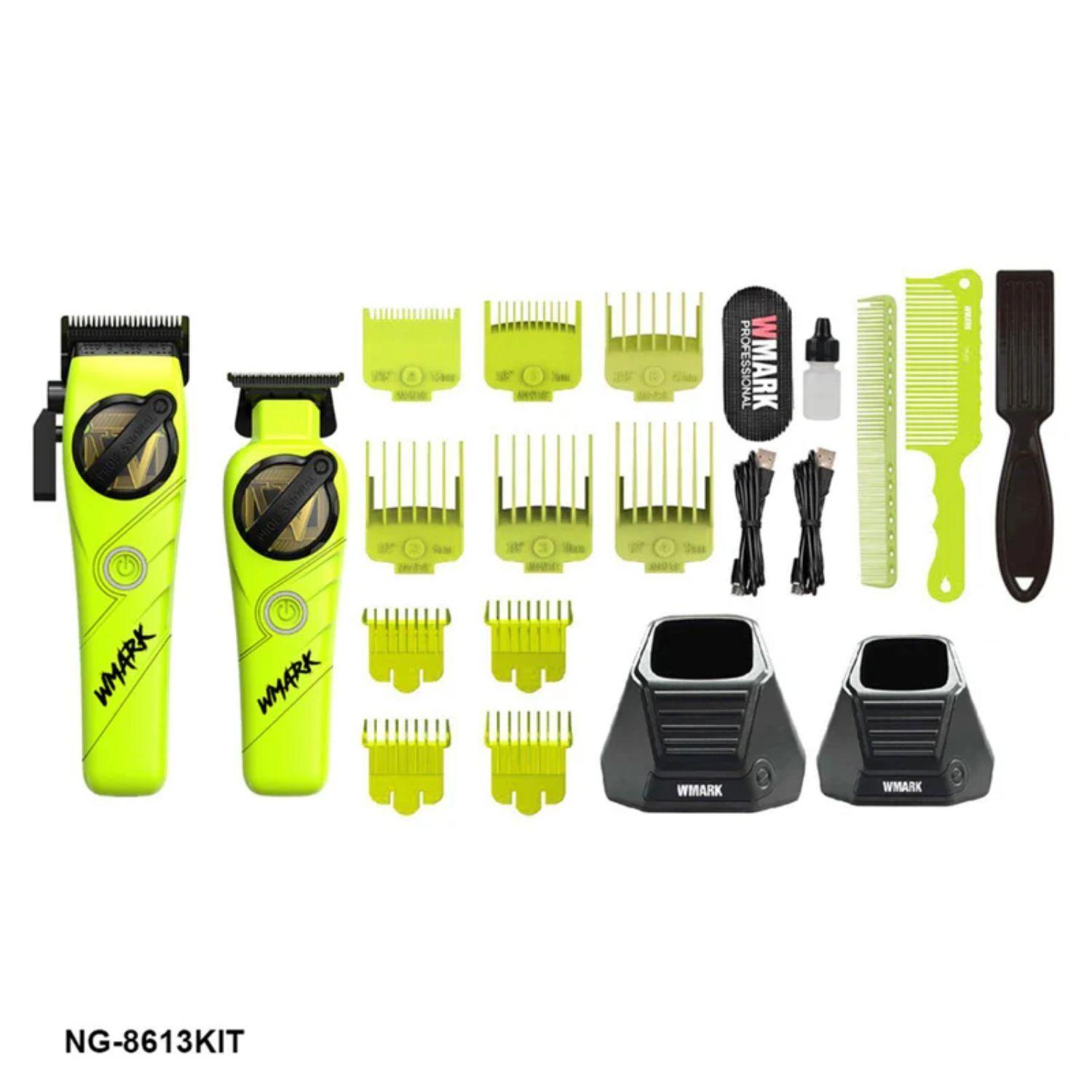 Kit Cortadora De Pelo Trimmer Detailer Wmark NG 8613 Verde-1