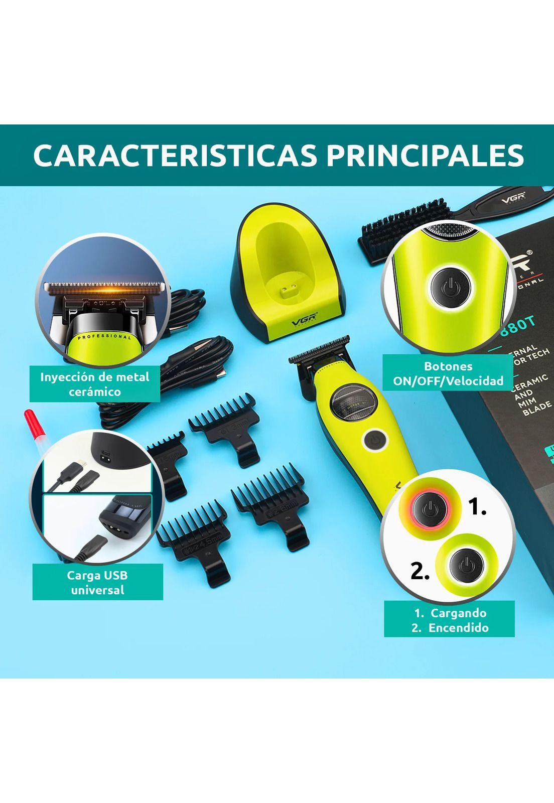 Maquina Patillera Trimmer VGR880T Rotatech Bldc 7200RPM Verde-4