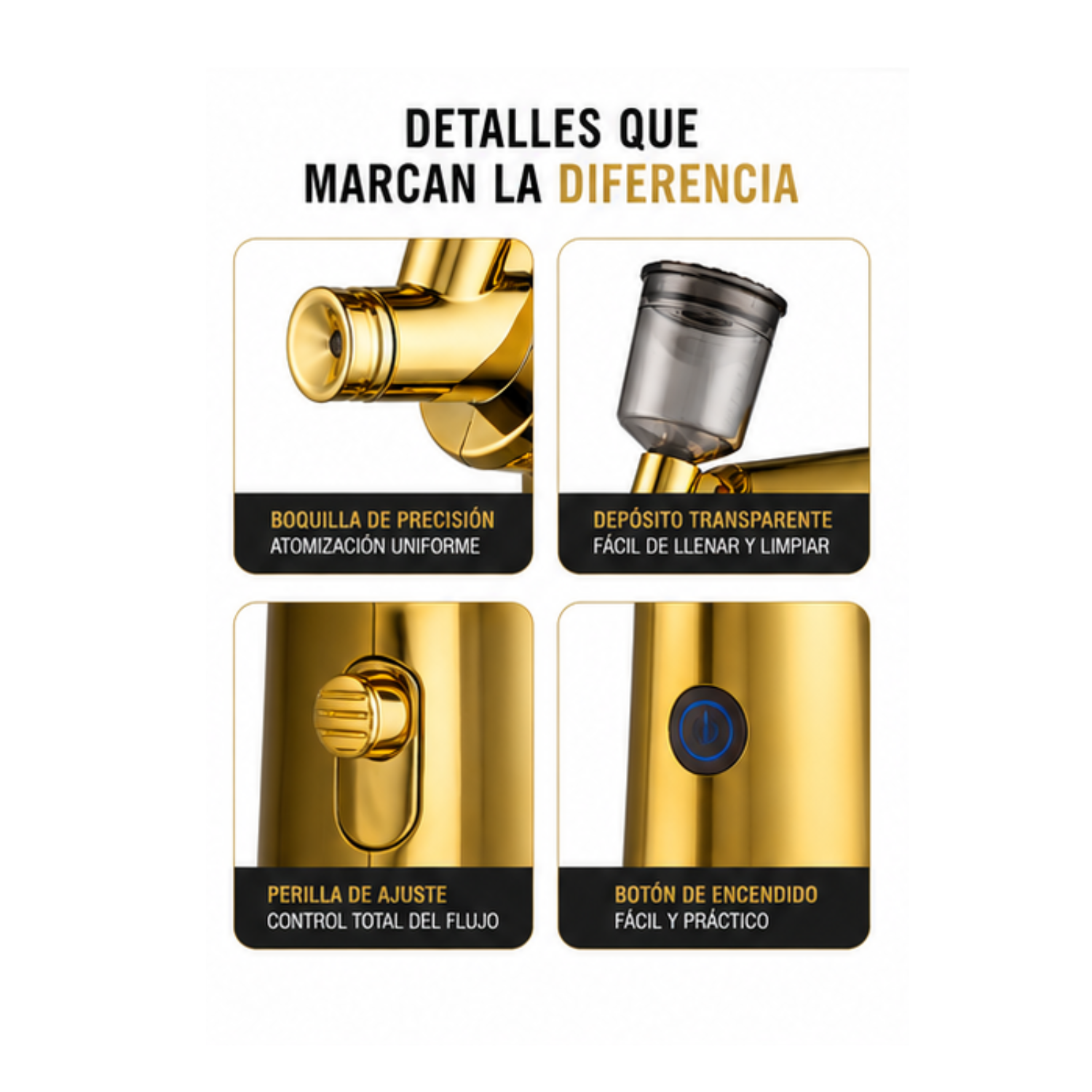 Aer grafo Profesional WMARK NG AB001 Inal mbrico Dorado-2