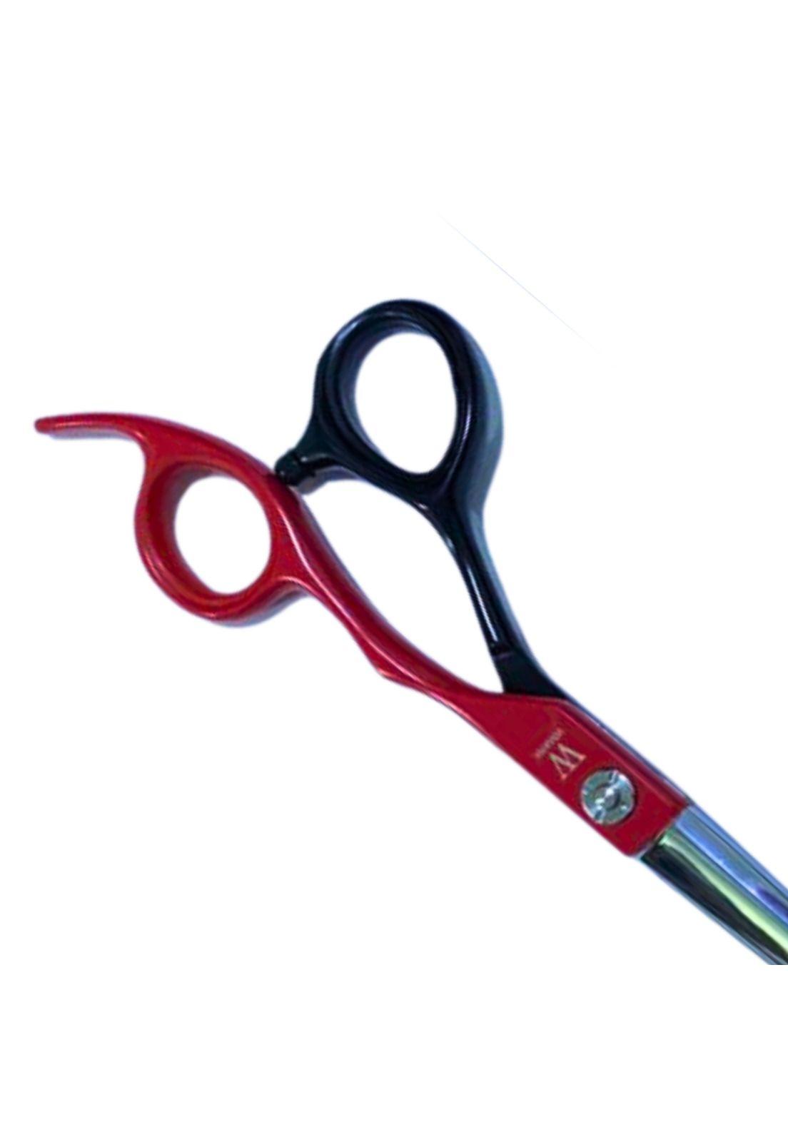 Set de Tijeras Para el Cabello NG-PS006 Wmark Rojo Con Negro-2