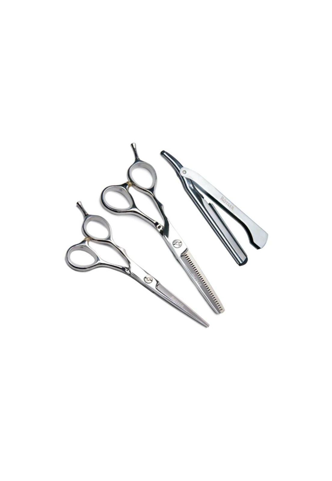Set De Tijera Zurdo Para Barbero Rotger Filo Navaja-0