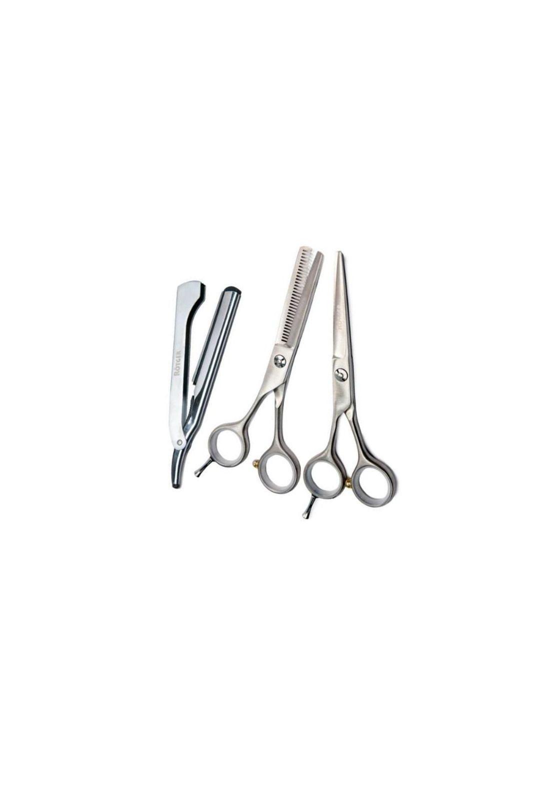 Set De Tijera Zurdo Para Barbero Rotger Filo Navaja-1