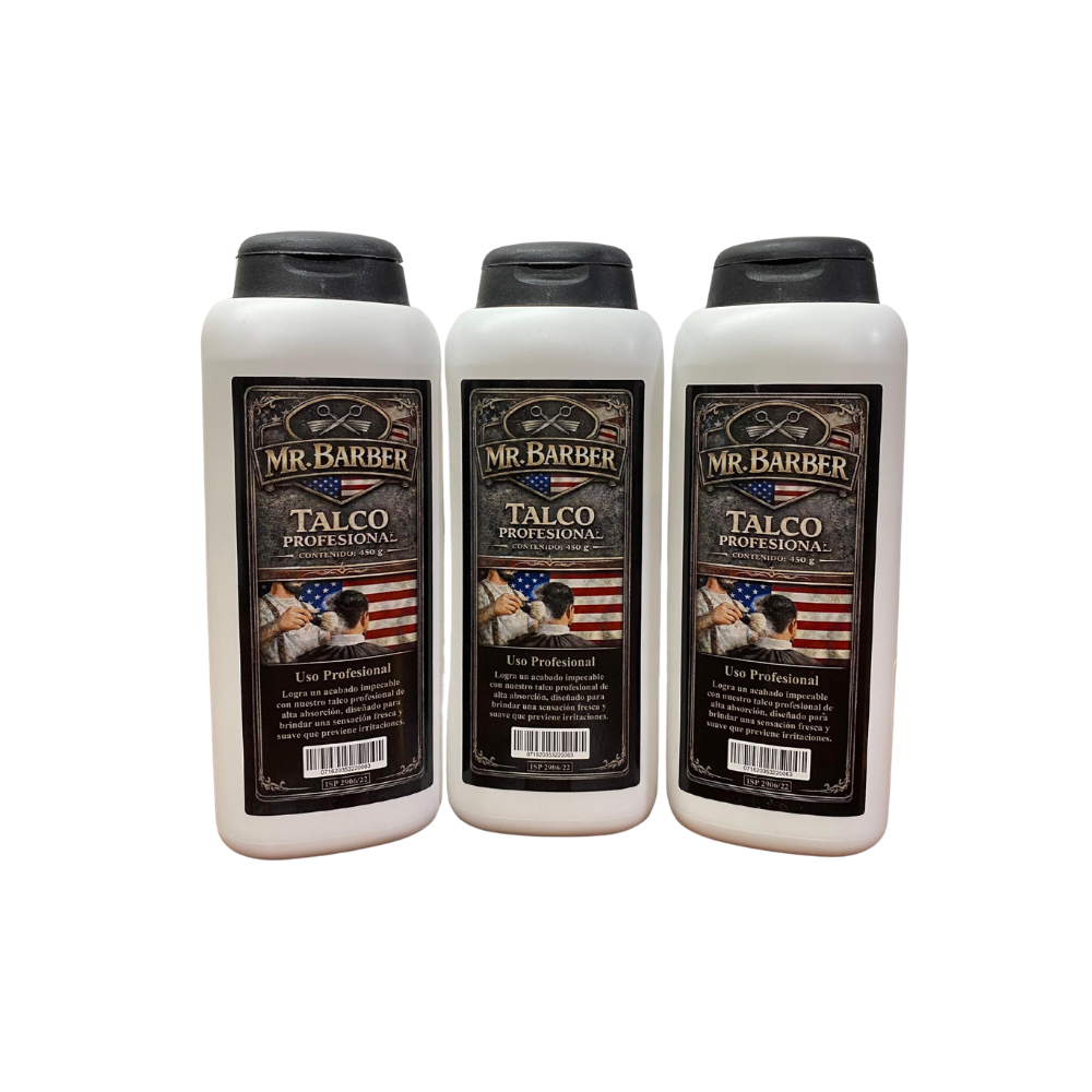 Talco Perfumado MR. BARBER 450g Para Caballero-2