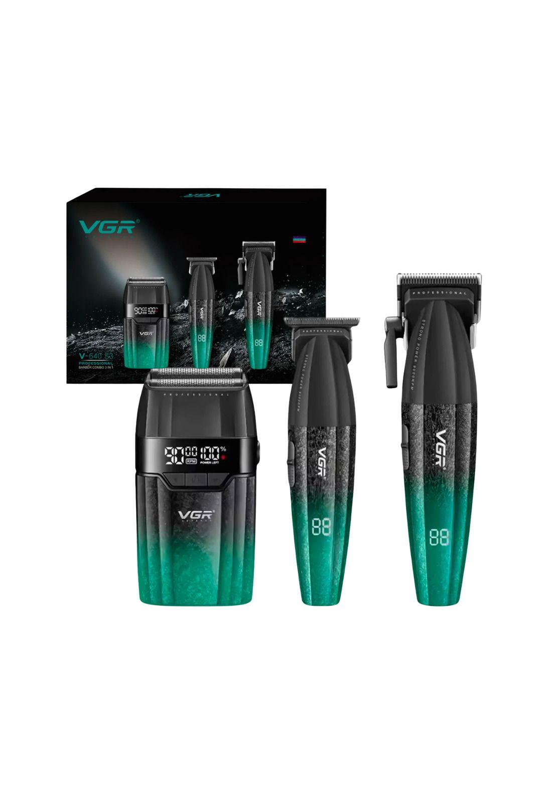 Combo VGR640S3 Cortadora, Patillera y Afeitadora Verde-4