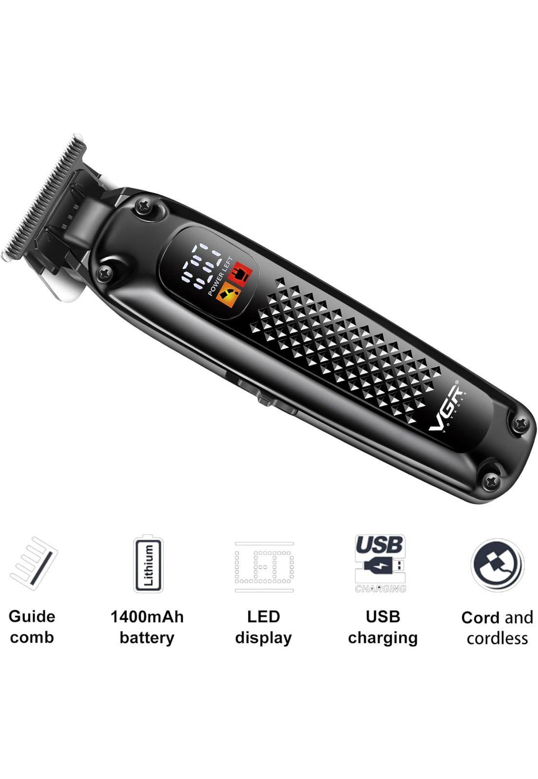 Máquina Patillera Profesional Recargable VGR V-972 Led Usb-3