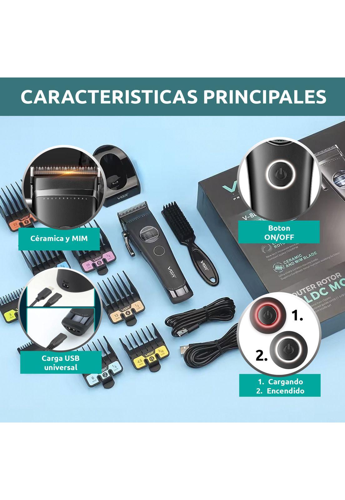 Máquina Cortar Pelo VGR880C Cerámica Motor Rotatech Negro-3