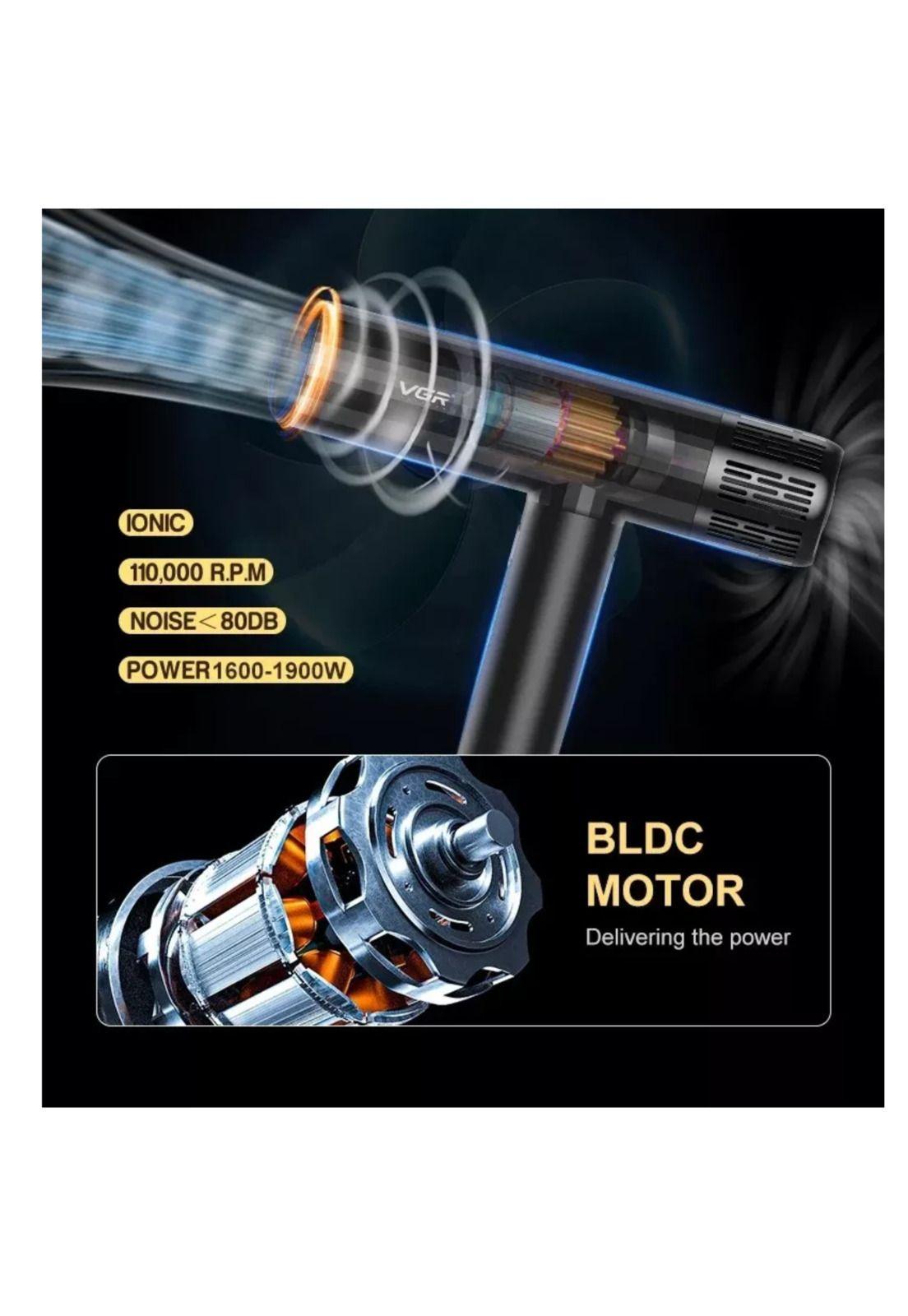 Secador De Pelo VGR Prof. V-427 Alto Rendimiento 11000 RPM-6