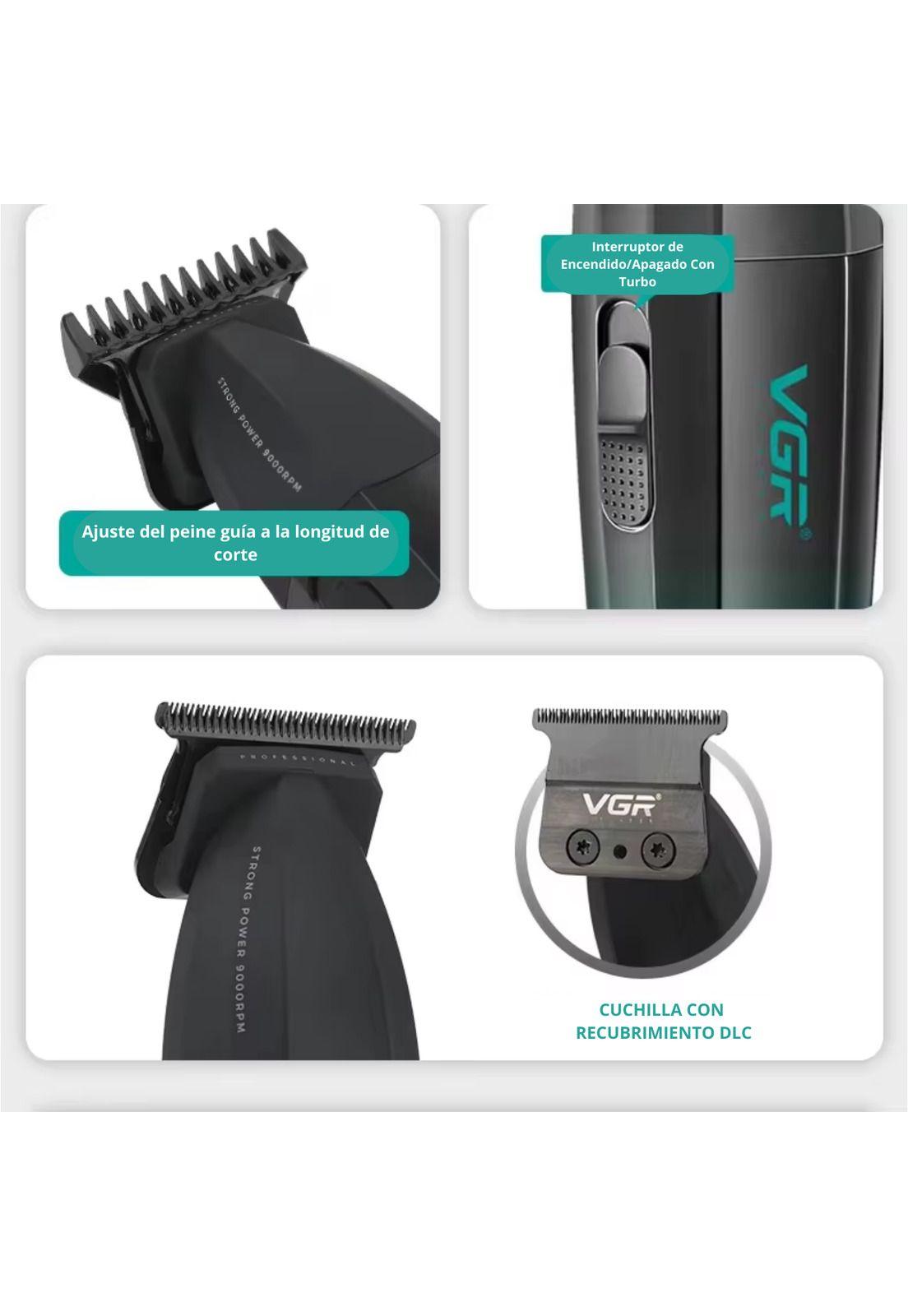 Máquina Patillera Profesional Vgr V-906 Verde 9000 Rpm-3