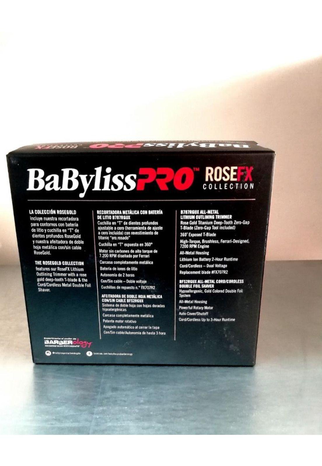 Combo Kit BabylissPro Patillera + Afeitadora Rose Gold Inalambrico-3