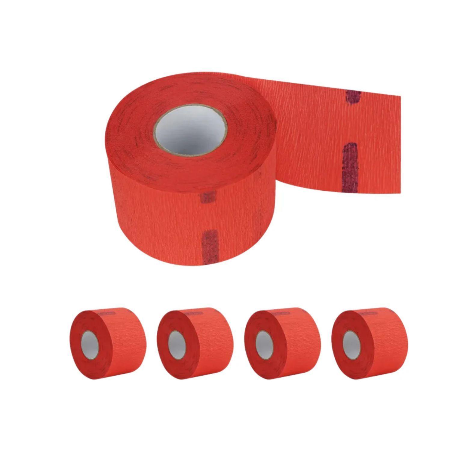Pack 5 Rollos Papel Cuello Barber a Peluquer a Rojo-2