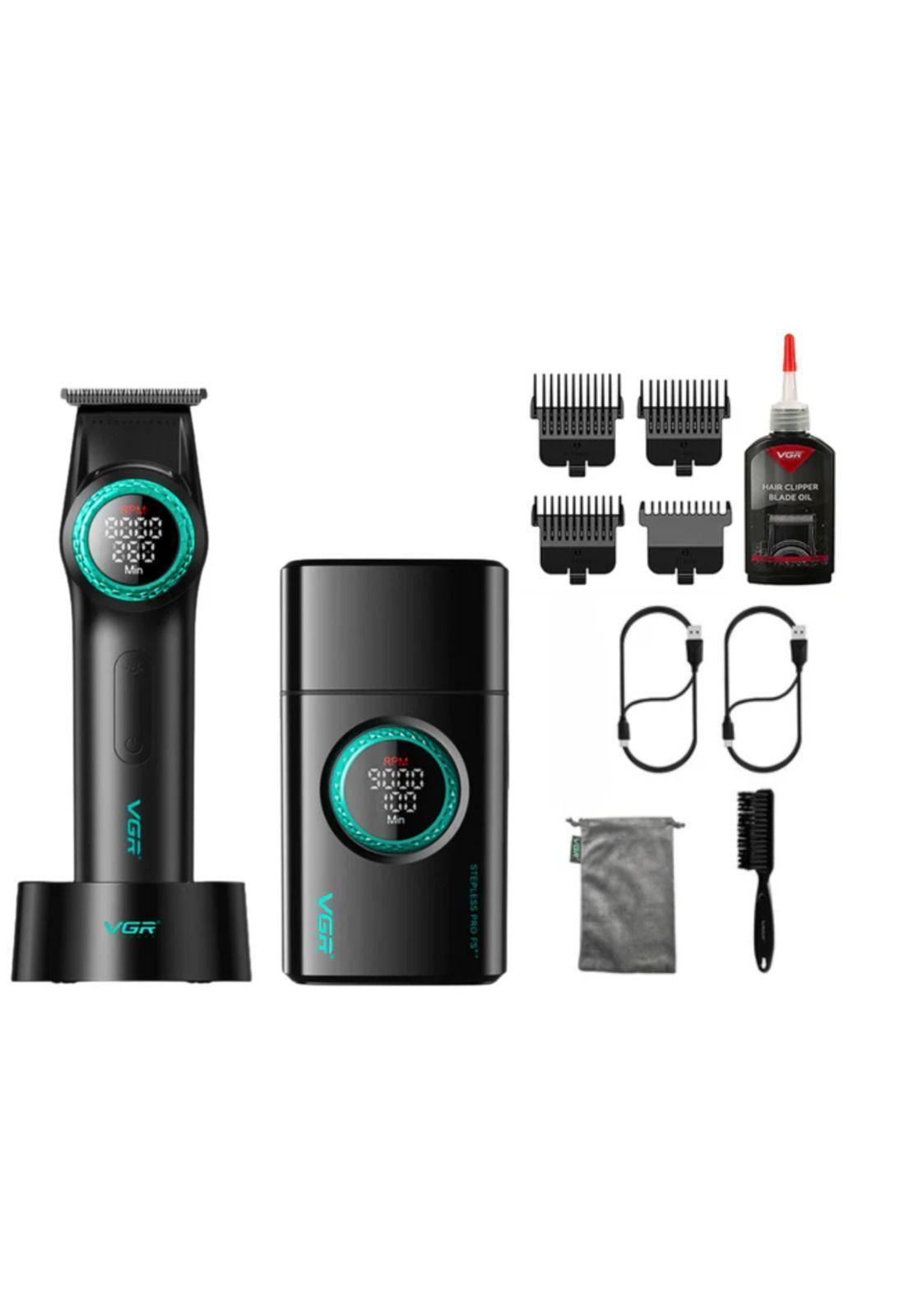 Barber Combo VGR Pro Patilera V-977 + Afeitadora V-377 Negro-3