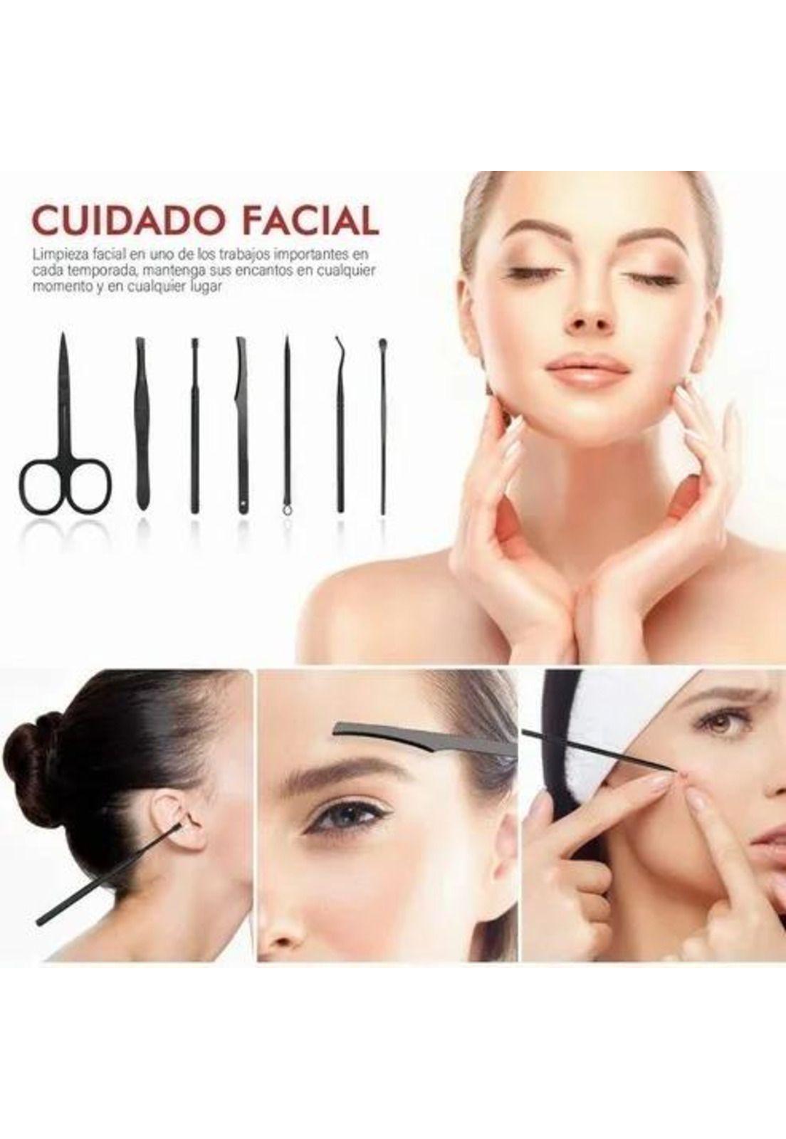 Set Manicura Alicate Pinzas Tijera Corta Uñas 15 Pzs Negro-4