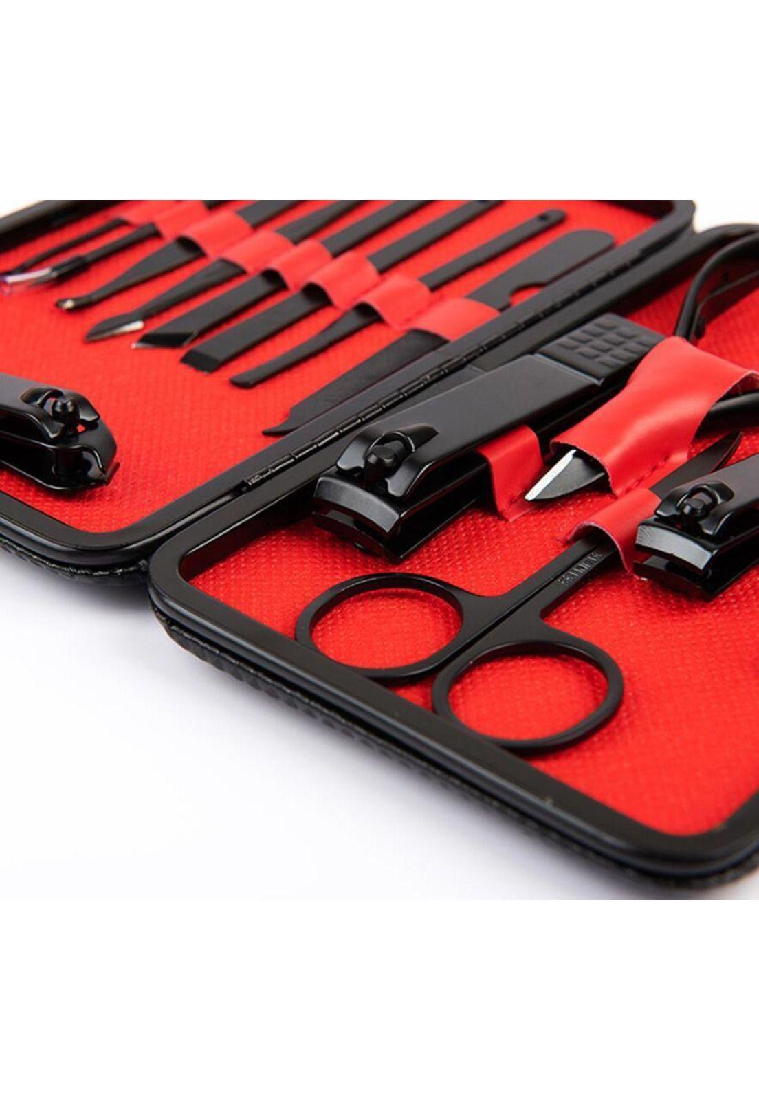 Set Manicura Alicate Pinzas Tijera Corta Uñas 15 Pzs Negro-7