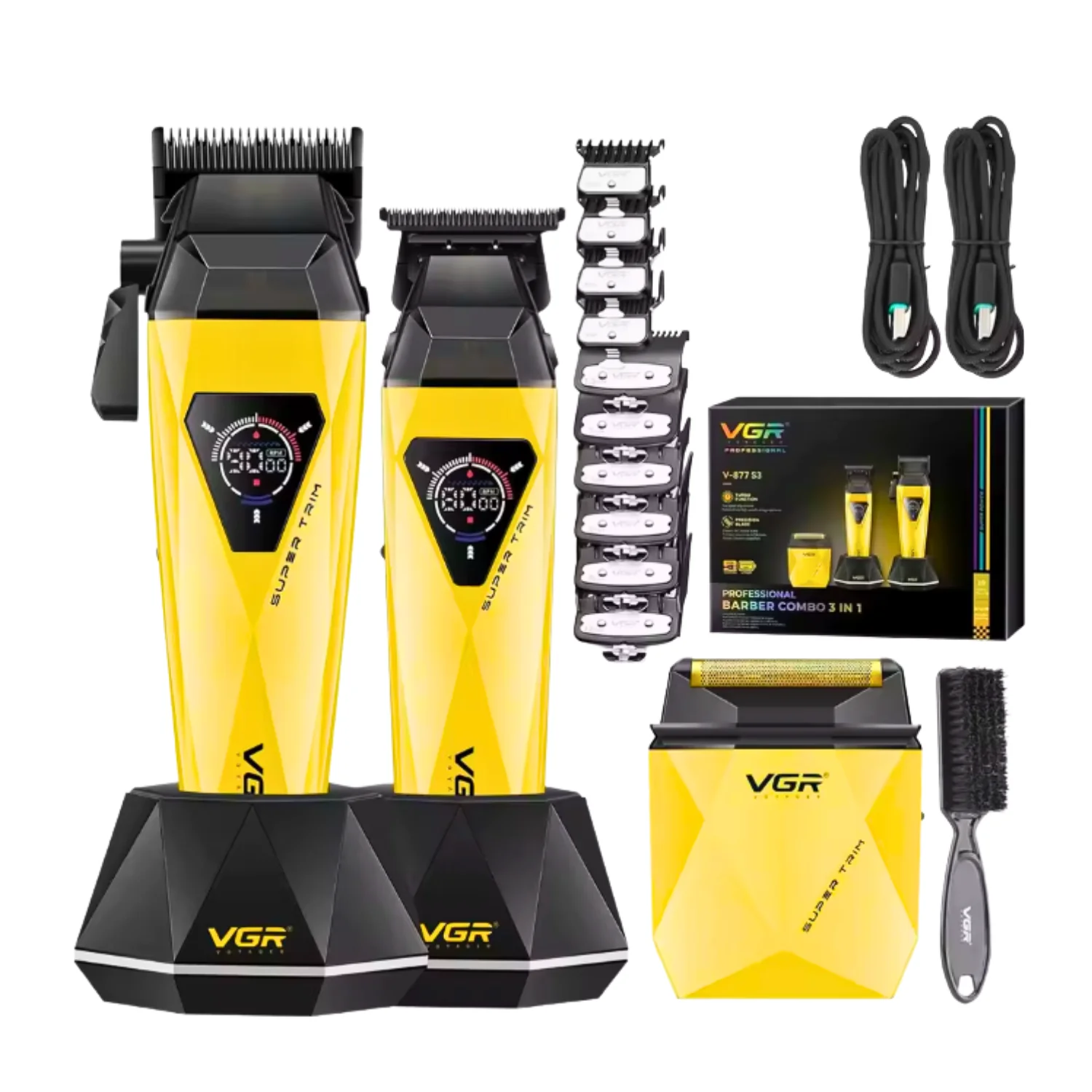 Barber Combo VGR Prof V877S3 Diamante 9000 RPM Dorado-1