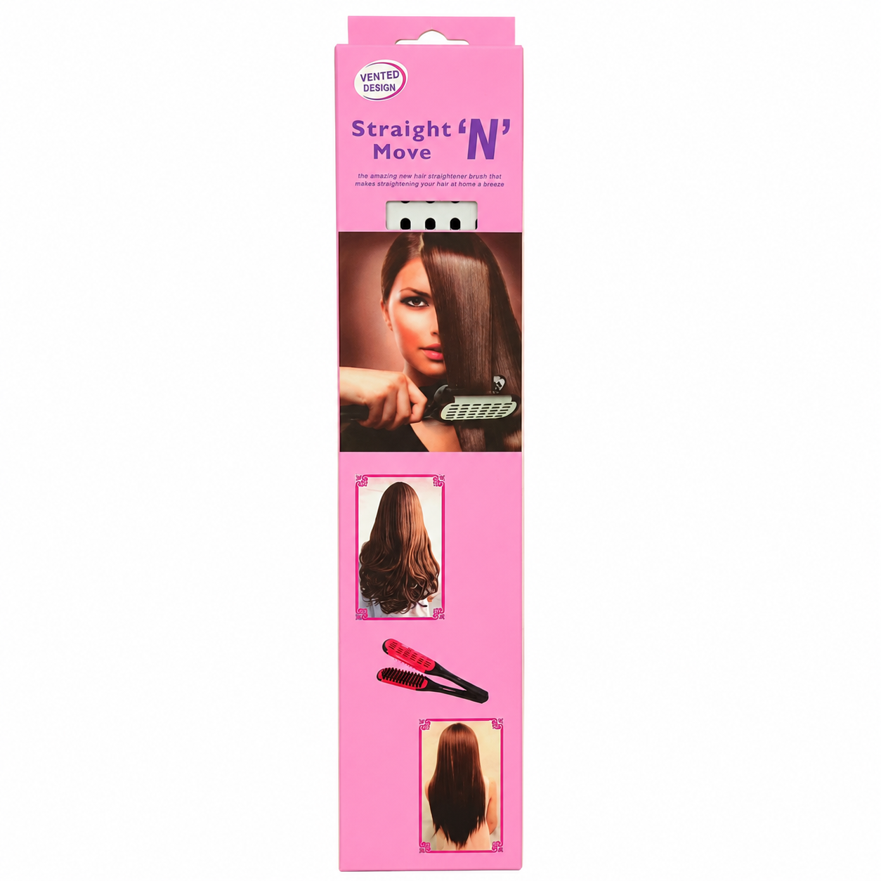 Cepillo Alisador T rmico Cer mico Plegable Straight N Move Blanco-1