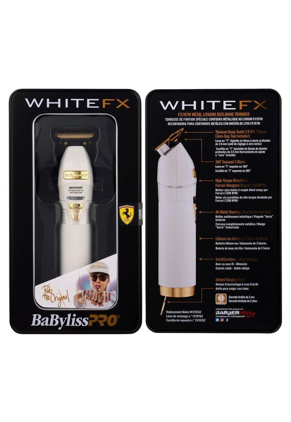 Kit Babyliss Pro Máquina De Corte + Trimmer WHITE Fx Combo-2