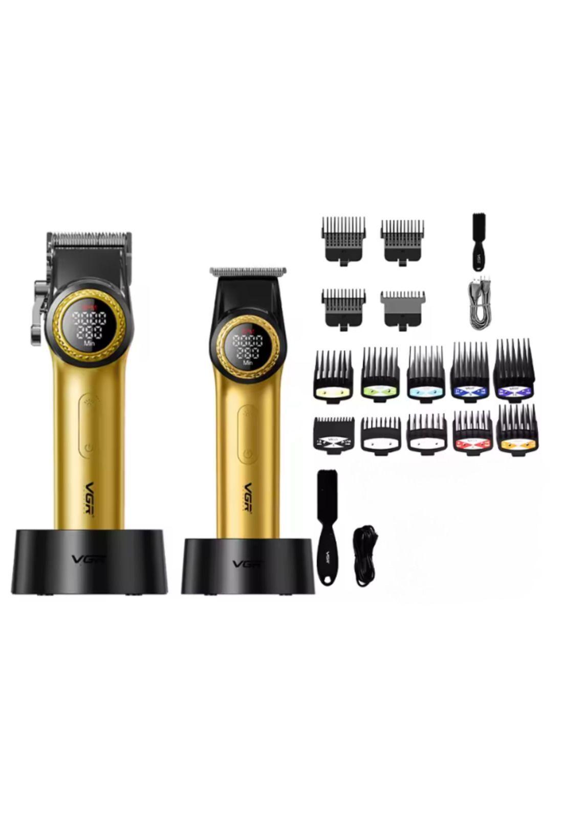 Barber Combo Dorado VGR Pro. Cortapelo V-001 + Patillera V-977-1