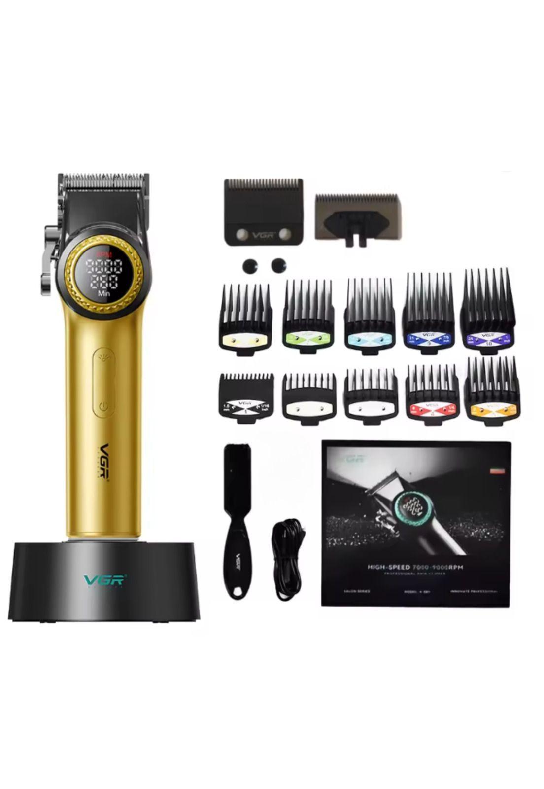 Barber Combo Dorado VGR Pro. Cortapelo V-001 + Patillera V-977-2