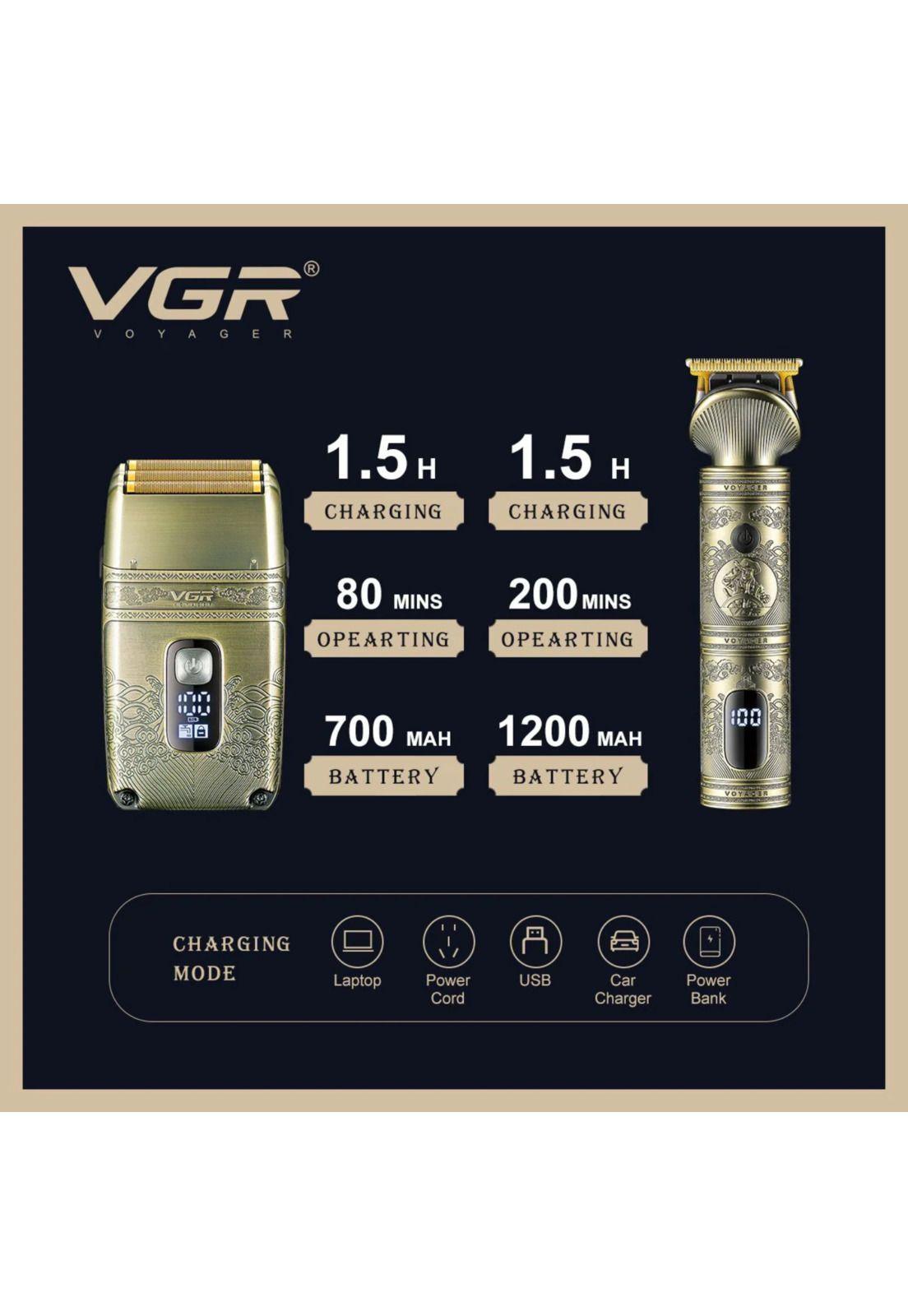 Combo VGR Máquina Patillera y Afeitadora Inalámbrica  V-649-6