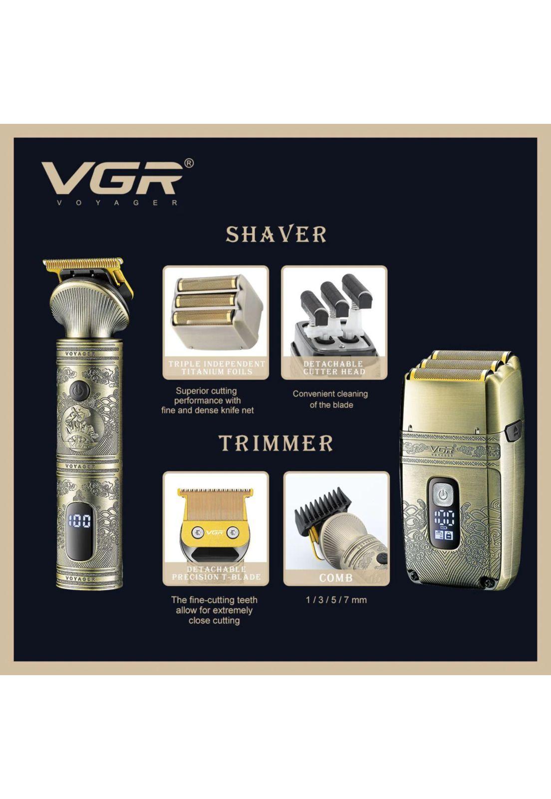 Combo VGR Máquina Patillera y Afeitadora Inalámbrica  V-649-7