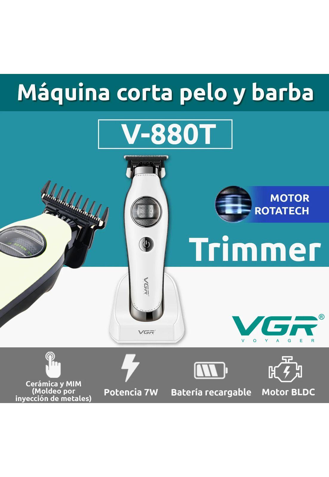 Maquina Patillera Trimmer VGR880T Rotatech 7200RPM Blanco-4