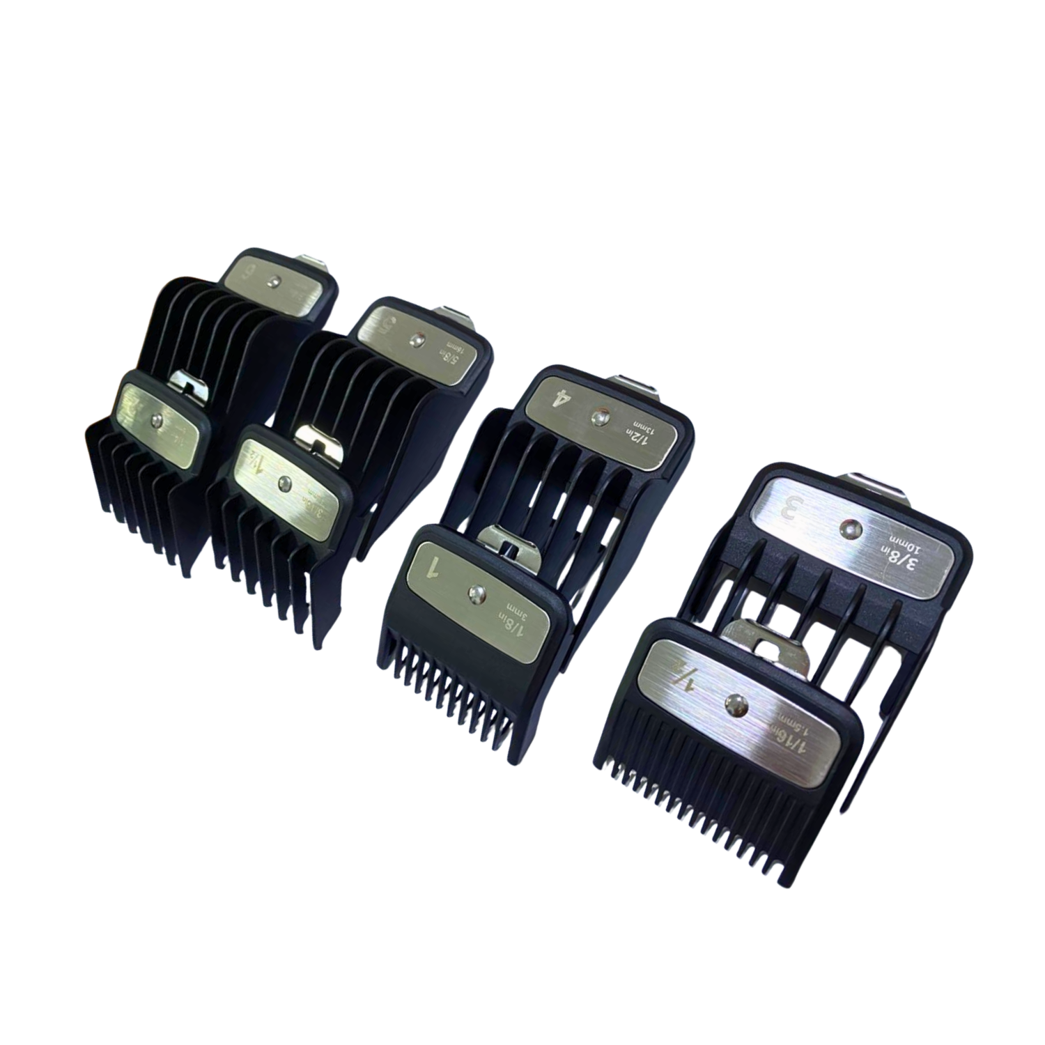 Set Peines De Alza Guia Premium Metalico X 8 U Color Negro-2