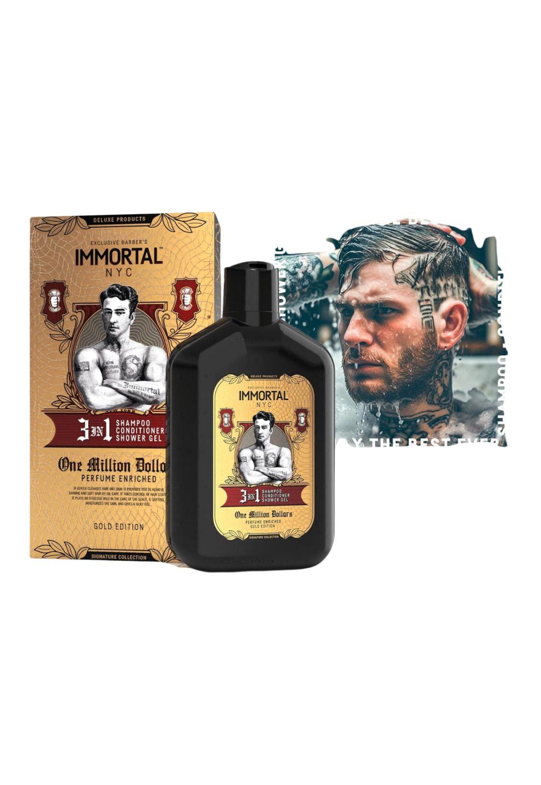 Immortal Nyc 3 in 1 One Million Dollars Champú + Acondicionador + Gel de Ducha-2