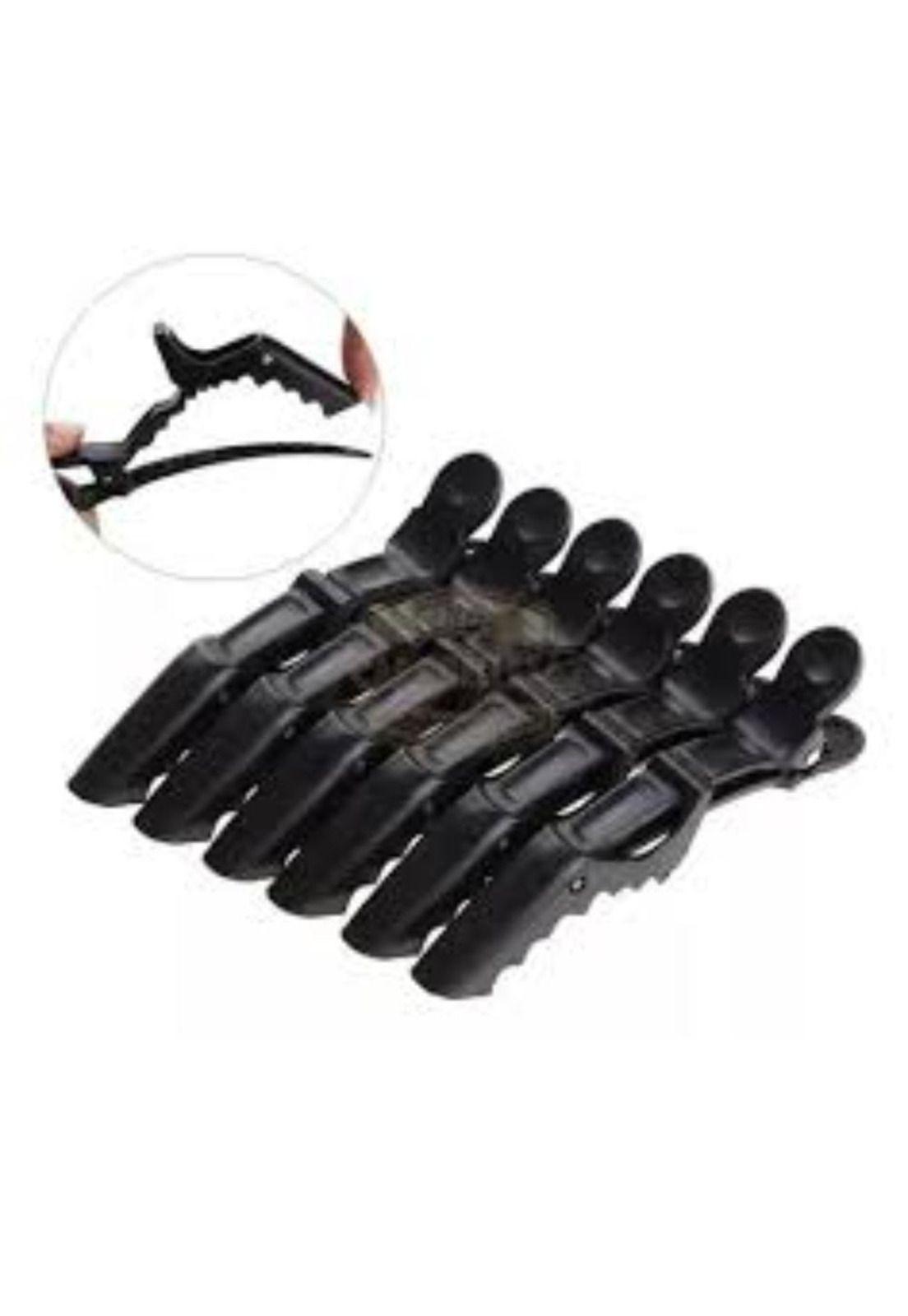 Pinzas De Cabello Tipo Cocodrilo Para Peluquería X5 Negro-2