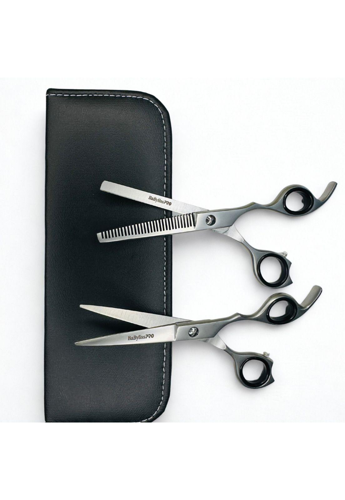 Set Tijeras de barbero acero japonés BaBylissPRO 6" Filo Navaja-4