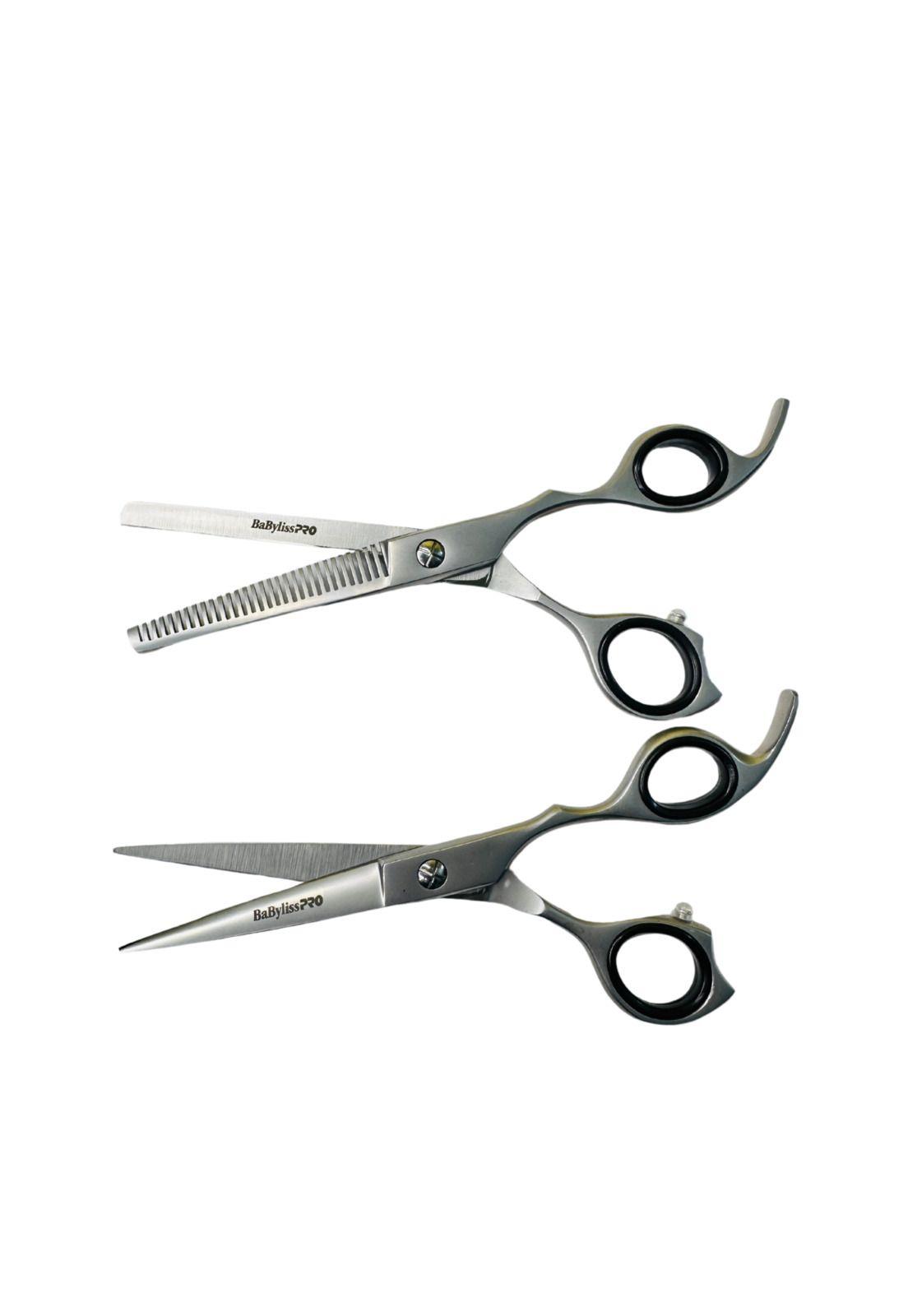 Set Tijeras de barbero acero japonés BaBylissPRO 6" Filo Navaja-5