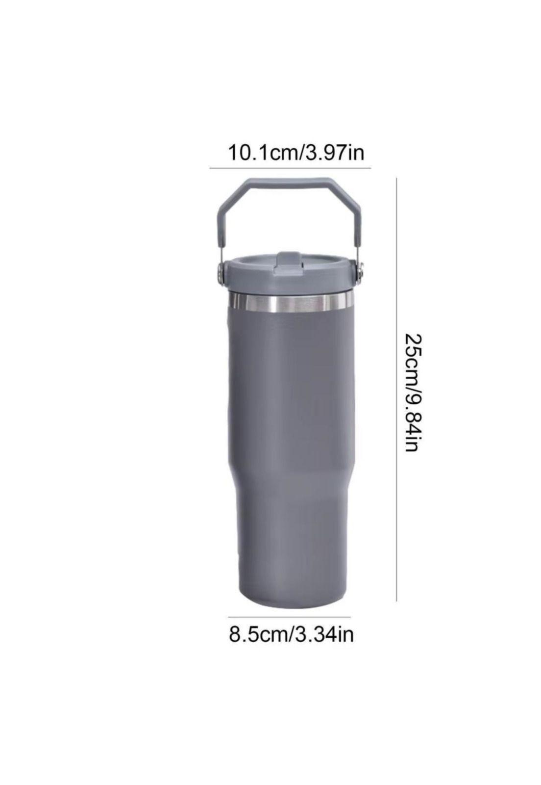 Botella Termico Flip Straw Tumbler 900 Ml Gris Oscuro-3
