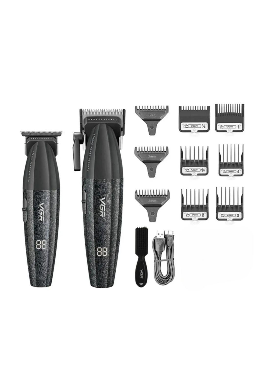 Barber Combo VGR V640 Cortapelo,Patillera y Afeitadora Negro-4