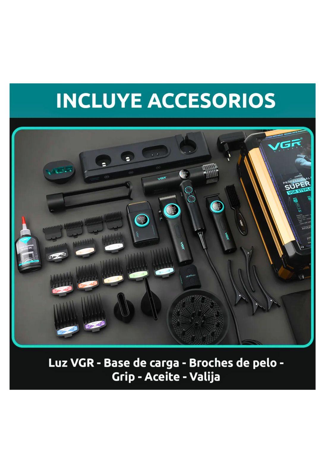 Barber Combo VGR Cortapelo, Patillera, Afeitadora y Secador-8