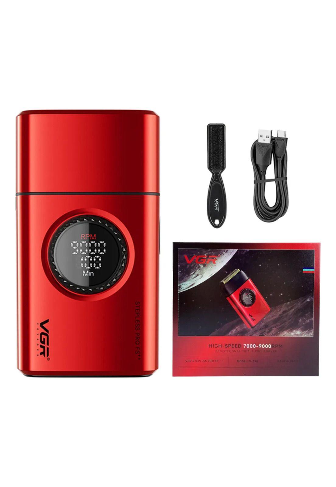 Shaver Afeitadora Profesional VGR 377 9000RPM Regulable Rojo-2