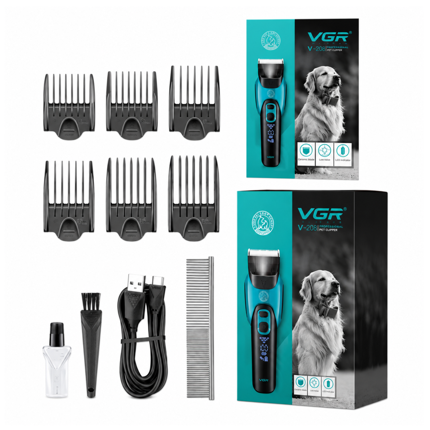 Cortadora Profesional para Mascotas VGR V 208 Verde-2