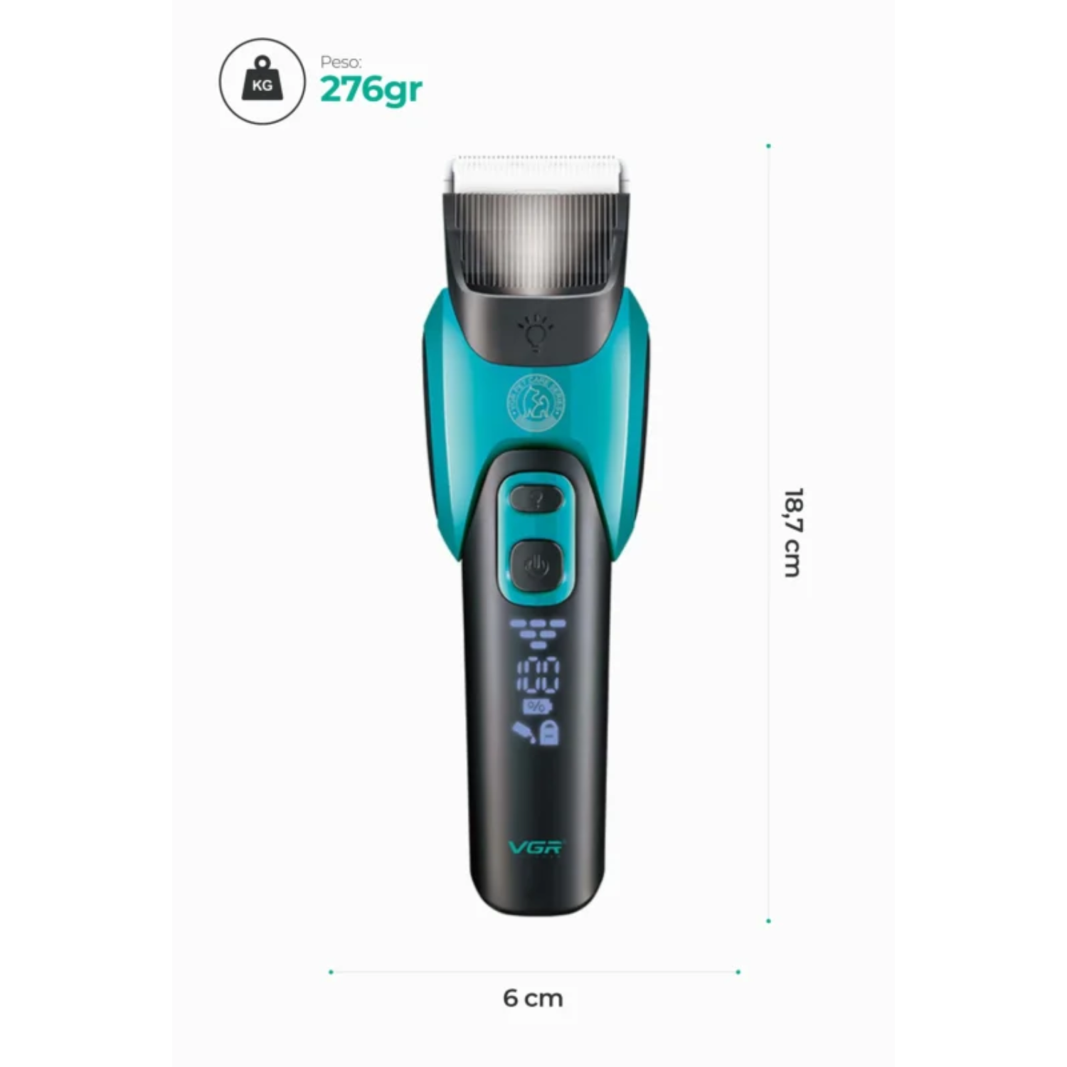 Cortadora Profesional para Mascotas VGR V 208 Verde-3